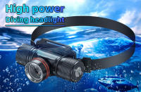 Linterna Frontal Para Natación IPX8 Con Láser Y LED Luz Blanca Submarina Para Exteriores Camping Senderismo Batería 18650 - details 8