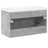vidaXL Set muebles de baño 2 piezas madera contrachapada gris hormigón - details 3