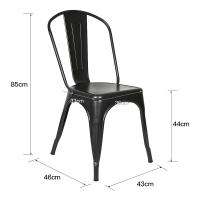 Juego de 4 sillas de comedor con asiento de hierro, silla bistro, silla de metal, sillas de bar retro, diseño industrial - details 0