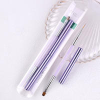 Pincel De Uñas Con Manija De Cristal Doble Gel Para Pintura Y Manicura Artículos De Belleza Y Cuidado Personal Material De Nylon - details 3
