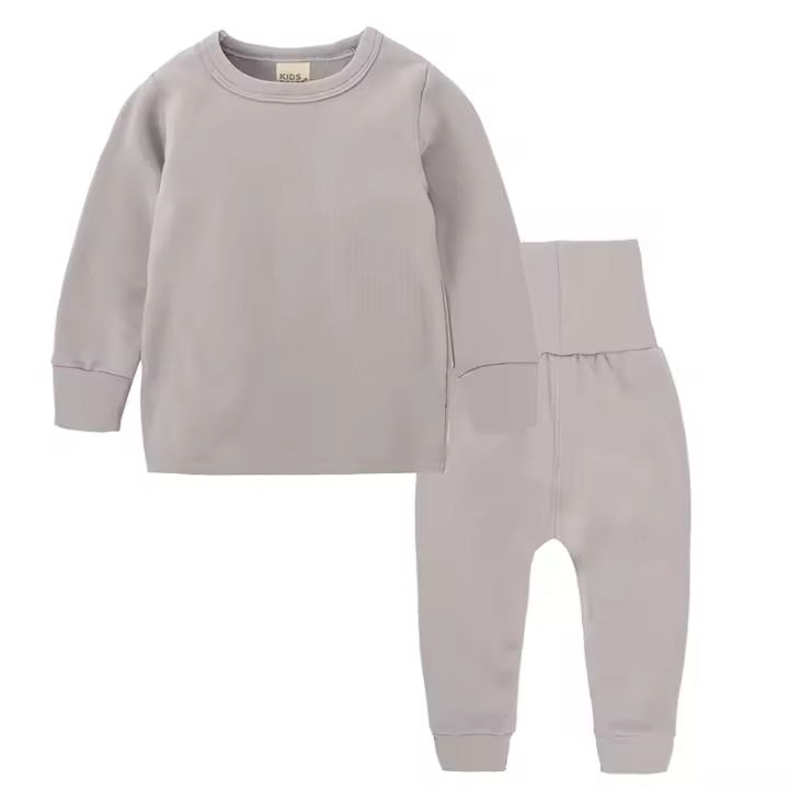 Conjunto de ropa para Bebés, chándal, Jersey Liso personalizado, Polar cálido, sudaderas y pantalones para niños, trajes para niños, 2 UDS. - 1