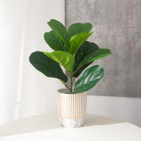 Planta Artificial De Banyan 38cm Con 9 Hojas Forks Para Decoración De Jardín Y Exteriores Small Desk Plants Para El Hogar - details 2