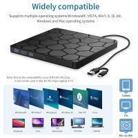 2 En 1 DVD RW USB 3.0 Y Tipo-C Lectura Y Escritura Para Laptops Y PCs Externos Slim CD Y DVD Grabador Jugador De Óptica - details 4