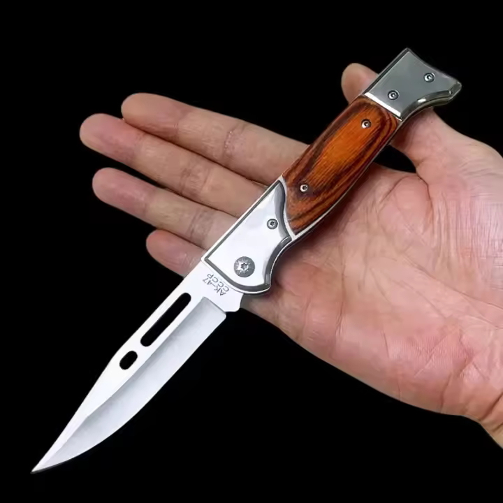 Cuchillo Plegable De Acero Inoxidable Para Camping Y Uso Doméstico Fácil De Transportar Alta Dureza Y Resistencia Al Desgaste - 1