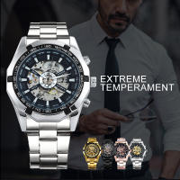 Reloj Mecánico WINNER Clásico Esqueleto Para Hombres Manos Luminosas Correa De Acero Inoxidable Marca De Lujo Forsining Reloj De Pulsera - details 0
