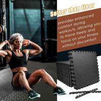 Fitness Puzzle para Suelos de Gimnasio 1.2cm/2cm  18/28/8PCS Set de Protección Goma Espuma Losas Caucho para Máquinas de Deporte, Alfombrilla Protector Expandible Tatami Tapiz Alfombra Colchonetas Pesas Gym - details 4