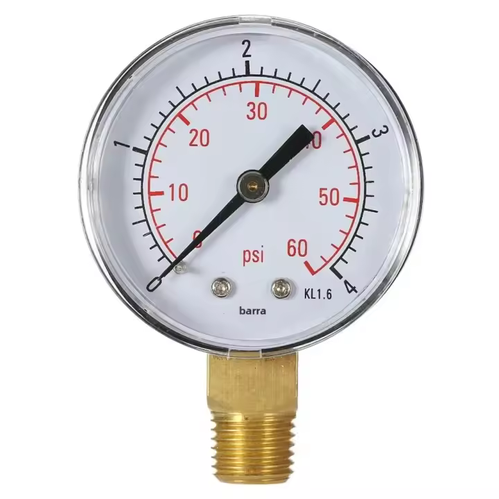 Medidor De Presión De Agua Para Filtro De Piscina 1/4" NPT Hidráulico 0~60psi 0~4bar Manómetro Dial De Medición - 1