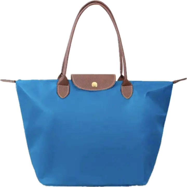 MEJORADA Bolso plegable de nylon con asa superior para mujer，estilo clásico，tamaño 42*27*19CM - 1