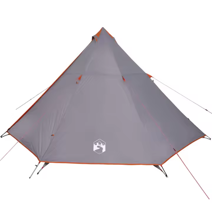 vidaXL Tienda familiar tipi para 8 personas impermeable gris naranja - 1