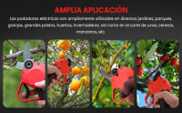 Tijeras de Poda Eléctricas Inalámbricas 750W Potente, 2 Baterías + Cargador, para Ramas Gruesas + Kit de Regalo - details 1