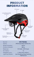 Casco De Bicicleta LED  Con Visera De Sol Y Gafas Recargables Para Hombres Ciclismo En Carretera Y MTB Talla 57-61 Cm - details 1