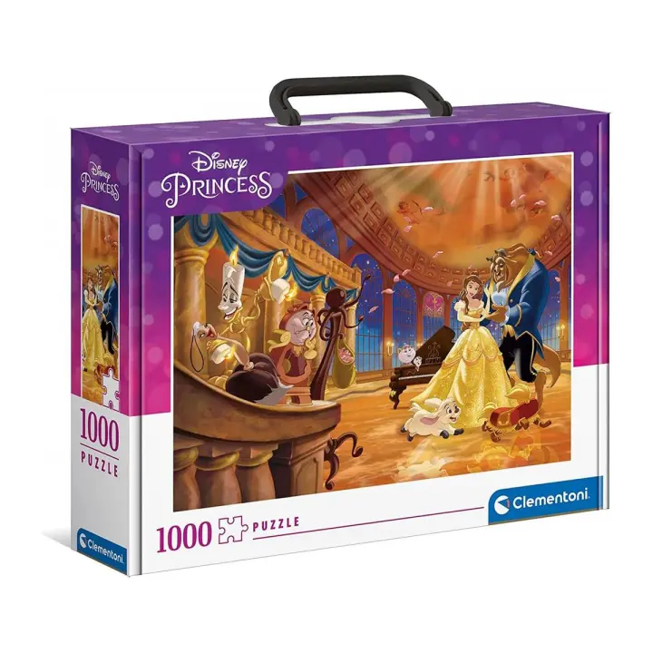 PUZZLE 1000 PIEZAS CLEMENTONI PRINCESAS DISNEY BELLA Y BESTIA 70X50 CON MALETÍN - 1