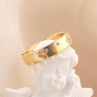 Encanto Anillo de lazo para mujer, estilo elegante, chapado en cobre de 14 quilates, con flor. - details 40