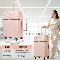 S7 STAR Maleta Mediana 24 pulgadas,Equipaje facturable (capacidad 15kg) Material PP,Ligera y Resistente,maletas de cabina pequeñas y neceser,Cerradura Antirrobo Insertada, Combinación de 3 dígitos, Ruedas Silenciosas 360º Dobles Giratorias,65*45*26cm - details 1