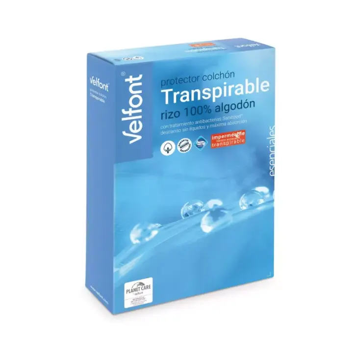 Velfont Protector colchón Transpirable e Impermeable - Protege tu colchón y disfruta de un descanso fresco y seco. - 1