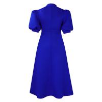 Vestido Elegante De Fiesta Para Mujer 2024 Con Cuello Con Lazo Manga Corta Cintura Alta A-Line Plisado Hasta El Tobillo Vestido De Cumpleaños - details 62
