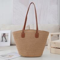 Bolso de hombro las mujeres paja verano tejido gran capacidad cesta bolsos moda mujer lujo diseño playa Bali shopper Totes - details 2