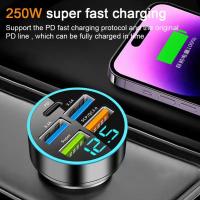 Cargador de coche de 240W, adaptador de 4 puertos USB para IPhone, Samsung, Xiaomi, carga rápida con pantalla Digital - details 7