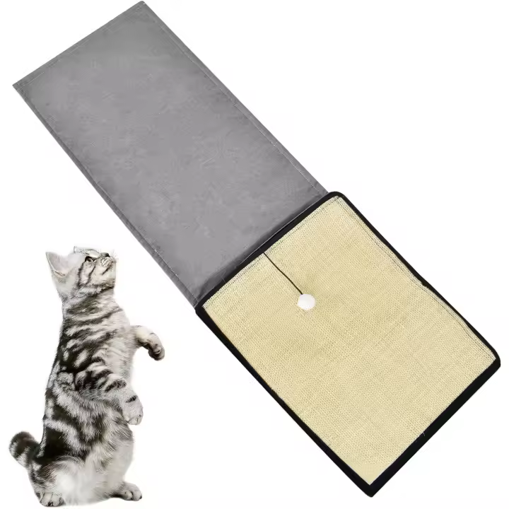 Alfombrilla para Rascar para Gatos, Rascador de Sofá para Arañazos de Gatos, Protector contra Arañazos de Gato y Perro, Alfombrilla para Rascar de Sisal con Bola, para Gatos, Perros(120x40cm) - 1