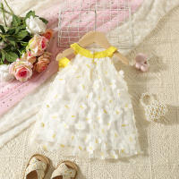 Vestido De Princesa Sin Mangas Para Niñas Blanco Con Encaje Y Mariposas Vestido De Cumpleaños Y Boda Para Niñas De Verano Ropa Infantil - details 2
