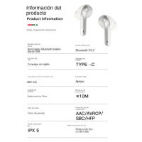 Auriculares inalámbricos Bluetooth 5. 4-50 Autonomía HORAS DE, 4 micrófonos ENC para cancelación de ruido, Graves potentes, IP7 resistant to Agua, Carga USB-C rápida, compatible con iOS/Android, y ergonómicos