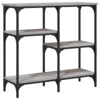 vidaXL Mesa consola madera de ingeniería 80x29x75 cm Negro, Roble Sonoma, Roble ahumado Mesa de sofá Mesa de Entrada para Salón Consola de Entrada Mueble Recibidor Mesita Mesa auxiliar Salon - details 0