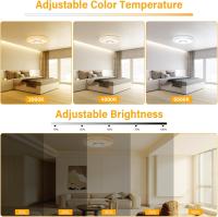 Plafón LED Regulable 48W. Luz de techo RGB de 10,23 pulgadas/12,99 pulgadas con altavoz Bluetooth Luz de techo RGB LED con control remoto Y Control de aplicación para baño, Room de estar y dormitorio - details 1
