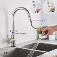Grifo De Cocina Inteligente Con Sensor Y Pantufla Moverse 360° Monohandle Toque Brushed Doble Modo Agua Grifo Mezclador Montado En La Mesa Cromado Contemporáneo - details 3