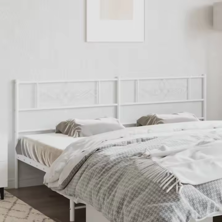 vidaXL Cabecero de metal blanco 200 cm - 1