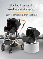 YAZOCO - Cochecito de bebé plegable con marco de aluminio, carrito de lujo 3 en 1, coche alto para recién nacidos con gran espacio cómodo - details 2