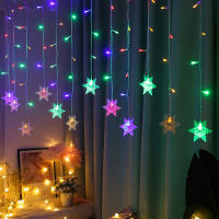 Luces De Navidad LED De 3.2M Con Formas De Copos De Nieve Luz Fina Impermeable Para Decoración De Fiesta De Boda Y Xmas - details 3