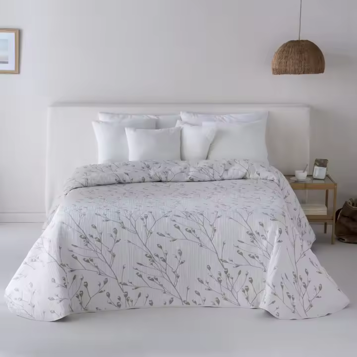 ETHERE MAISON - Colcha jacquard algodón Tuvalu Taupe - 1
