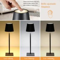 Lámpara De Mesa LED Recargable Por USB Con Interruptor Táctil 3 Temperaturas De Color Ajustable Luz De Ambiente Moderna Para Oficina Bar Restaurante - details 2