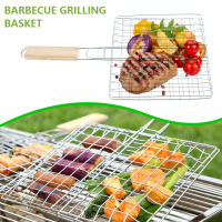 Red De Barbacoa En Acero Inoxidable Cesta De Asado Para Pescado Camarones Verduras Carne Herramienta De Relleno Plegable Para BBQ - details 0