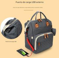 Bolsa de pañales with cambiador, moChila impermeable 3 en 1 Para pañales de Bebé con cambiador plegable, mochila de viaje grande para niños y niñas - details 3