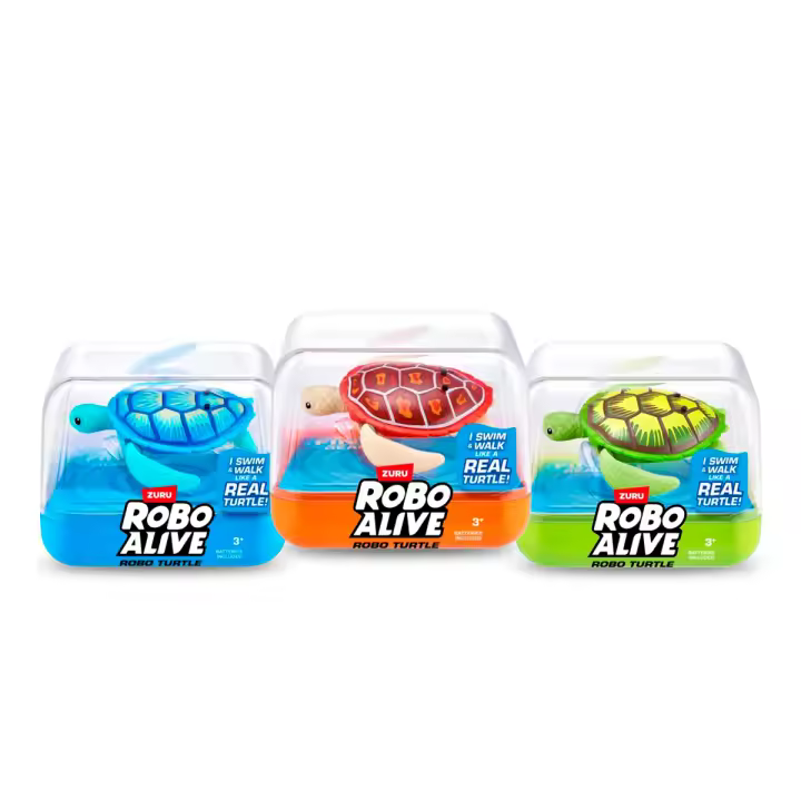 ROBO ALIVE - Mega Pack de 3 RoboTORTUGA. Tortugas Robóticas que Andan, Nadan y se Activan en el Agua  ¡Disfruta de la Diversión Acuática y Colecciona a estas Fascinantes Mascotas Robóticas! - 1