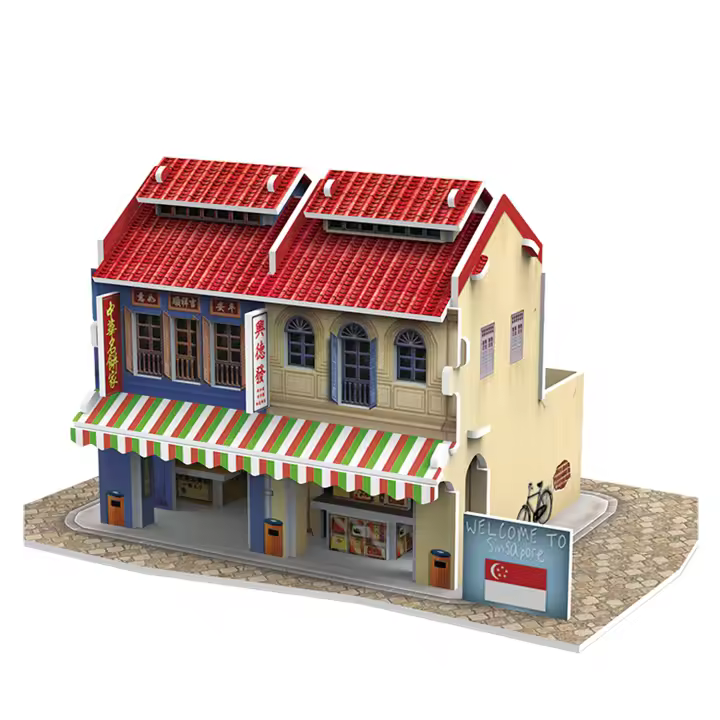 DAM. Puzle 3D WORLD STYLE SINGAPUR Casa tradicional 17x11x9cm. - 1