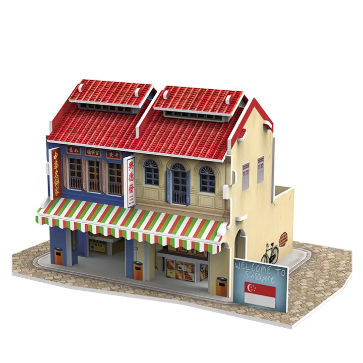 DAM. Puzle 3D WORLD STYLE SINGAPUR Casa tradicional 17x11x9cm. - 1