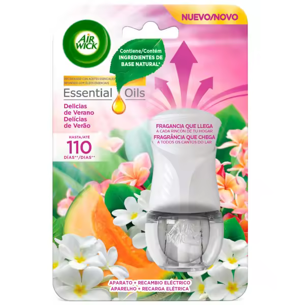 Air Wick Eléctrico - Aparato + Recambio Ambientador para Casa con Aroma Delicias de Verano - 1