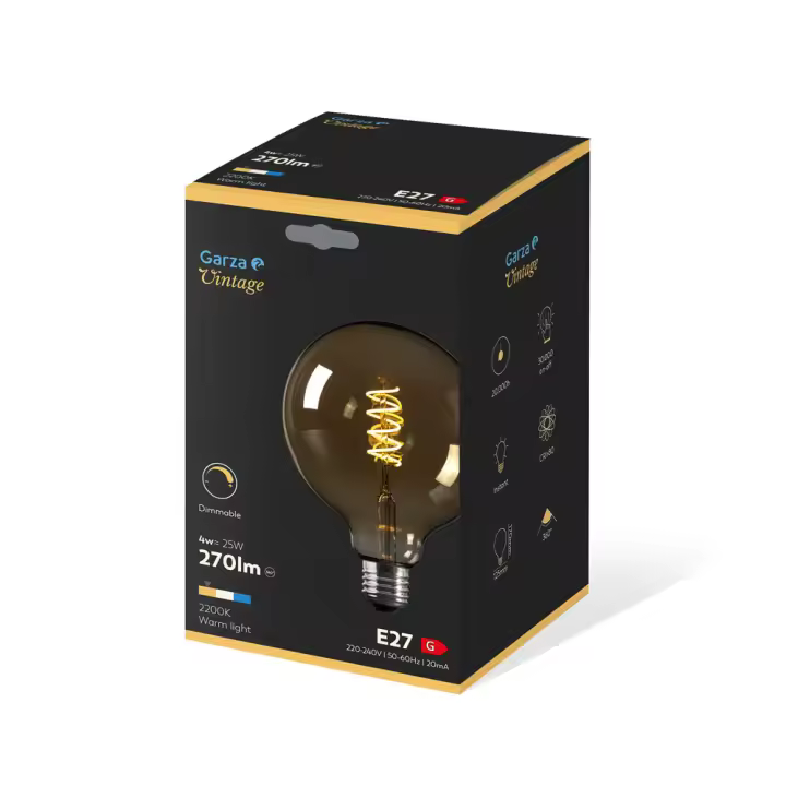 Garza Bombilla Filamento LED Globo Retro - G125 E27 Regulable - 1