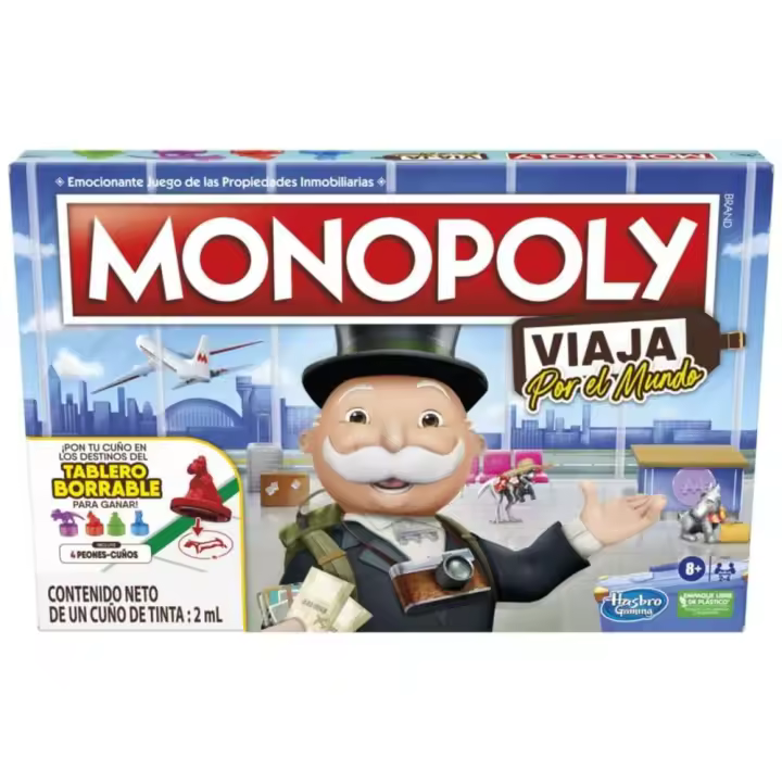 Monopoly viaja por el mundo juego de mesa para la familia a partir de 8 años Hasbro - 1