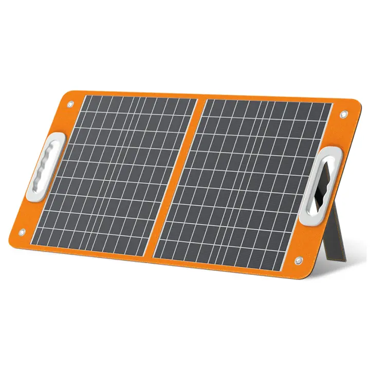 Flashfish TSP18V 60W Panel Solar Plegable con Cargador Portátil, 2 Salidas USB y Conectores DC, Carga Rápida Inteligente, Alta Eficiencia (21.5-23.5%), Ligero y Ajustable, Ideal para Generadores Solares y Dispositivos Móviles - 1