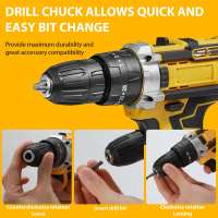 Cordless Drill Electric Screwdriver 3/8" Keyless Chuck 2 Speeds 25 3 Clutch Drill 45Nm Power Tools For Dewalt 20V Battery - details 4