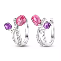 Pendientes De Aro De Plata 925 Para Mujer Con Zirconia Joyería De Moda Regalo Original Eardrop Pendientes Metálicos Tipo Aro - details 50