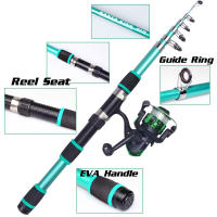 SantaKing Combo De Caña Y Carrete Giratorio 1.8M 2.1M Telescópica Con Carrete De 5.2:1 3BB Max Drag 5kg Kit De Pesca - details 3