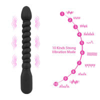 Vibrador Anal Doble Motor Con 10 Velocidades Juguetes Sexuales Para Hombres Y Mujeres Plugs De Anal Estimulador Prostate Massajeador De Silicona 20x2x2cm - details 0