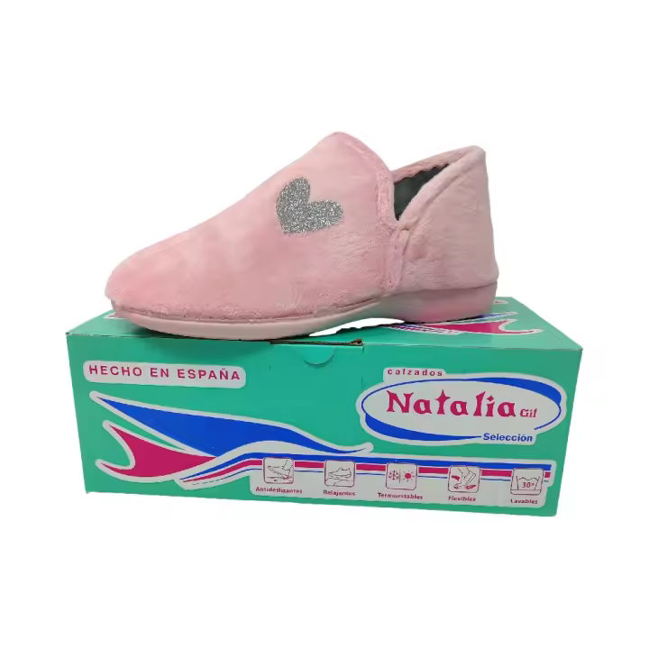 Zapatilla de Casa Mujer Natalia Blanco - Abotinada Glitter Otoño Invierno - 1