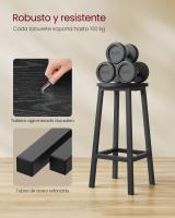 Conjunto de taburetes de bar, juego de 2, sillas redondas para cocina con asientos altos, altura 65 cm, estructura de acero resistente, fácil montaje, estilo industrial - details 21