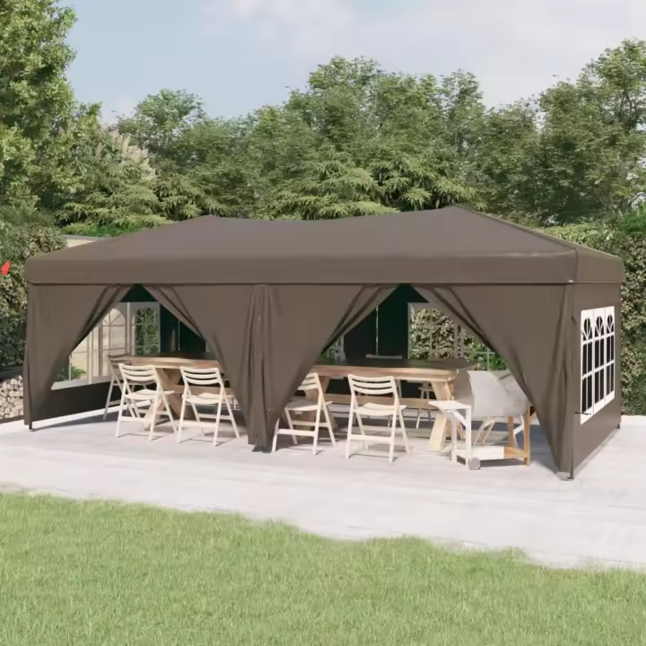 vidaXL Carpa para Fiestas Plegable con Paredes Cenador Tienda Color Taupé,  Azul,  Blanco y mas - 1