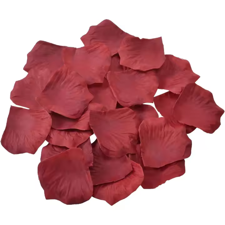 Pétalos de rosa artificiales de seda roja, hojas para bodas, fiestas, San Valentín, matrimonio, propuestas y confeti de mesa (paquete de 1000) - 1